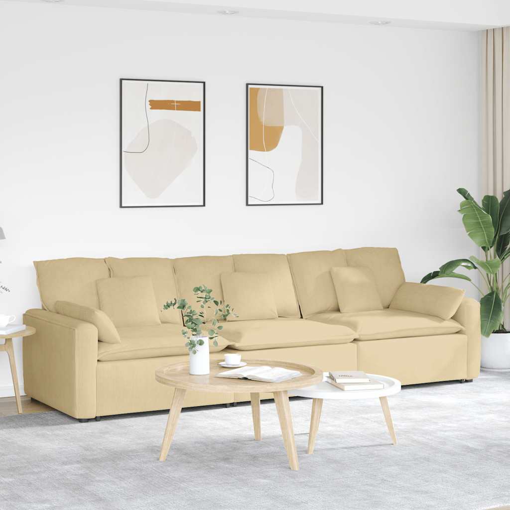 vidaXL Modulares Sofa mit Kissen Hellgrau