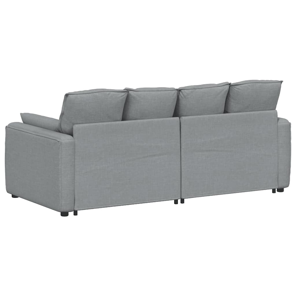 vidaXL Modulares Sofa mit Kissen Hellgrau