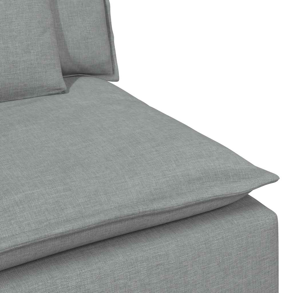 vidaXL Modulares Sofa mit Kissen Hellgrau