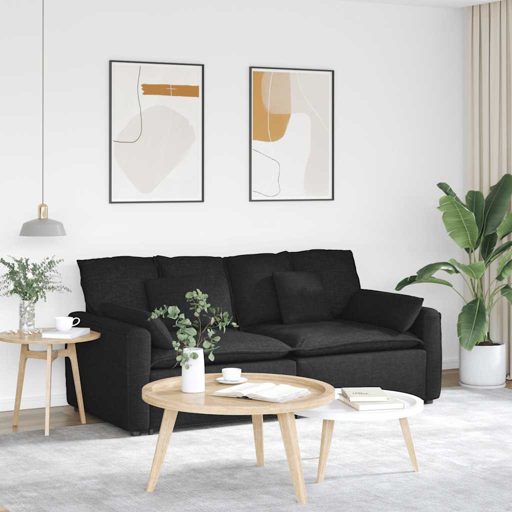 vidaXL Modulares Sofa mit Kissen Hellgrau