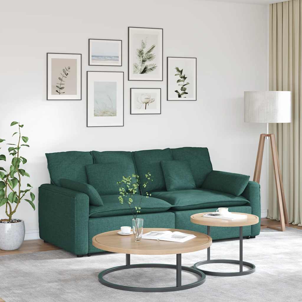 vidaXL Modulares Sofa mit Kissen Hellgrau
