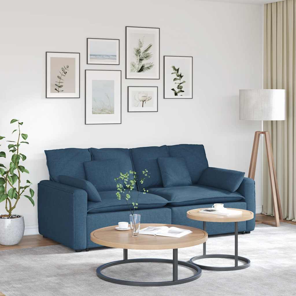 vidaXL Modulares Sofa mit Kissen Hellgrau
