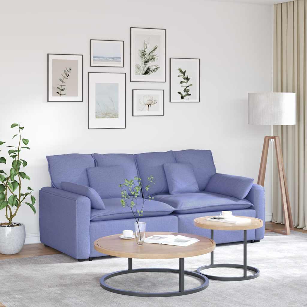 vidaXL Modulares Sofa mit Kissen Hellgrau