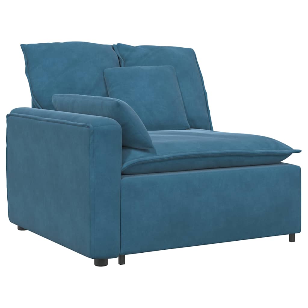 vidaXL Modulares Sofa mit Kissen Blau