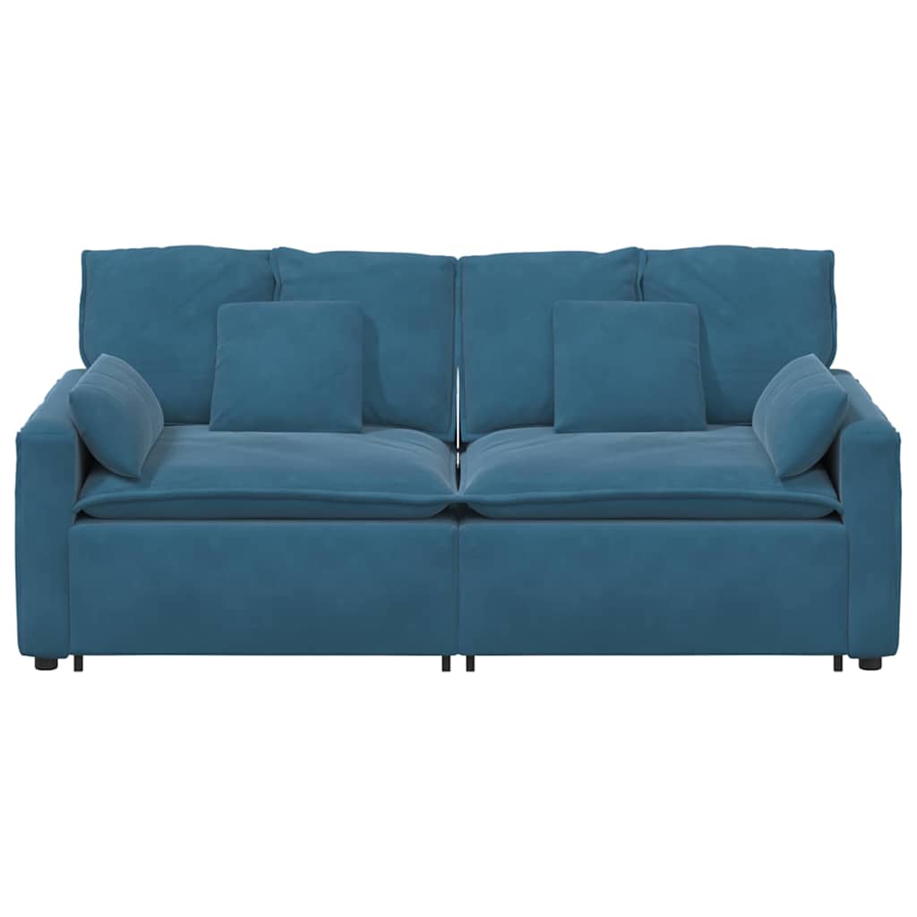 vidaXL Modulares Sofa mit Kissen Blau