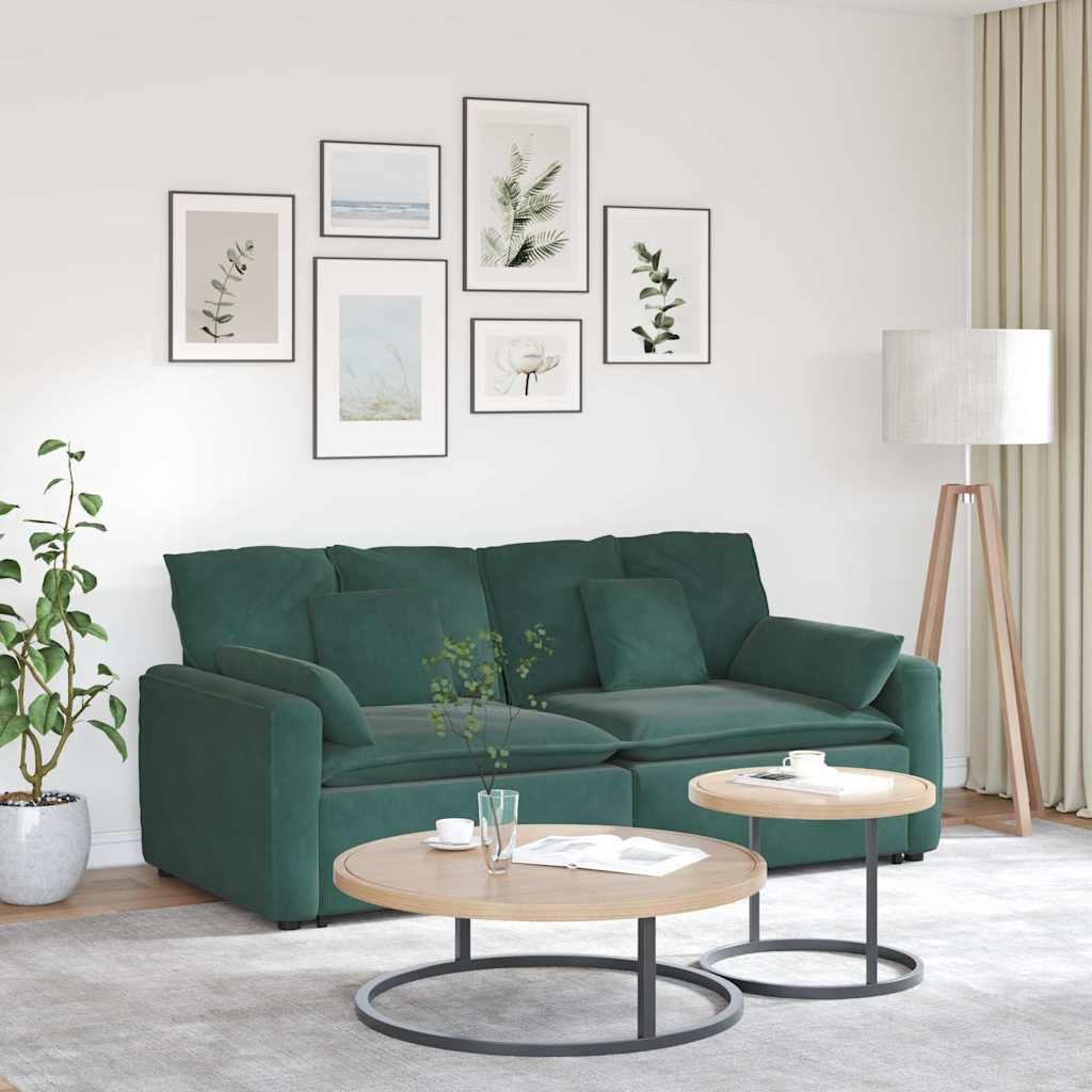 vidaXL Modulares Sofa mit Kissen Blau