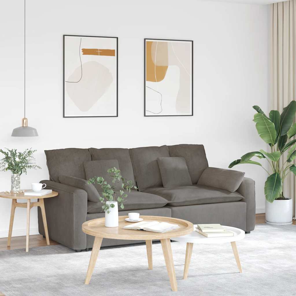 vidaXL Modulares Sofa mit Kissen Hellgrau