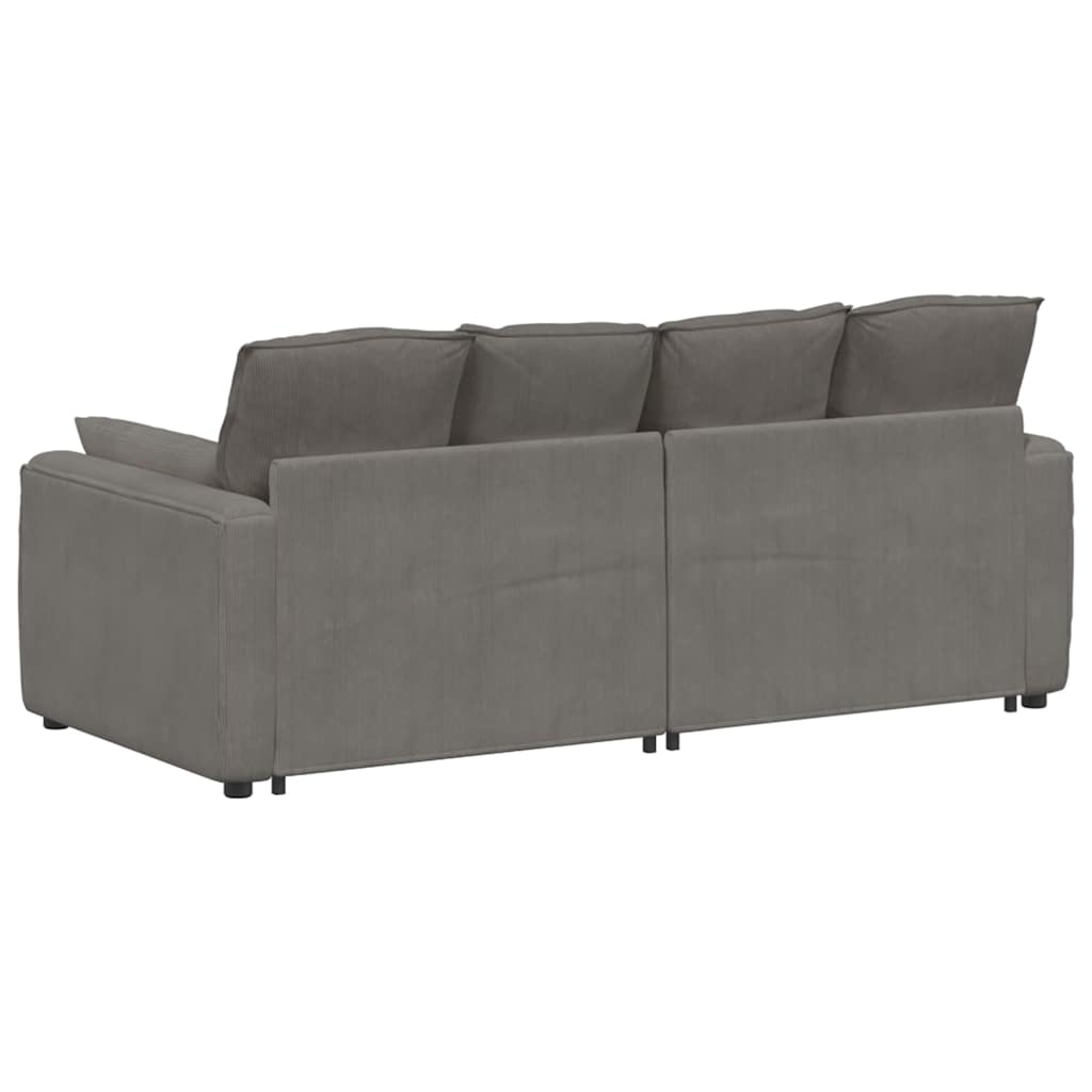 vidaXL Modulares Sofa mit Kissen Hellgrau