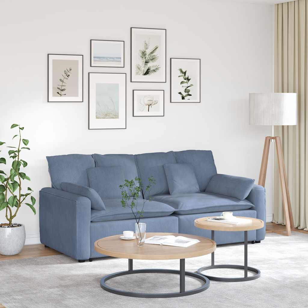 vidaXL Modulares Sofa mit Kissen Hellgrau