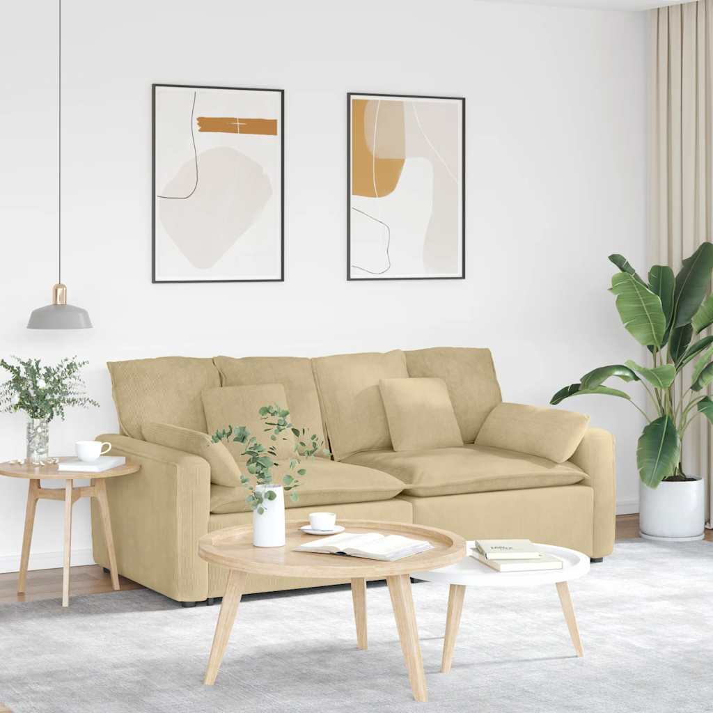 vidaXL Modulares Sofa mit Kissen Hellgrau