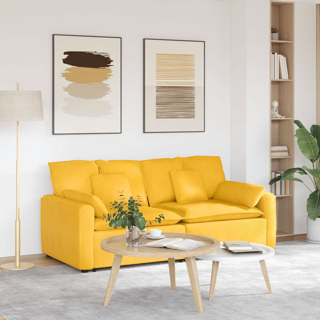 vidaXL Modulares Sofa mit Kissen Hellgrau
