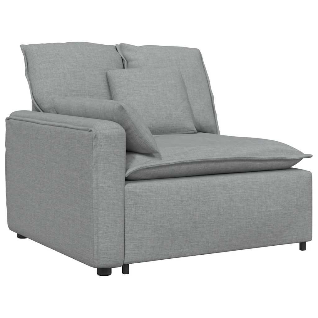 vidaXL Modulares Sofa mit Kissen Stoff Hellgrau