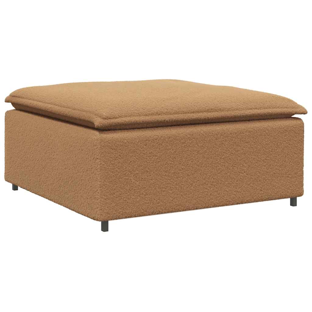 vidaXL Modulares Sofa mit Hocker Kissen Stoff in Lammwolloptik Beige