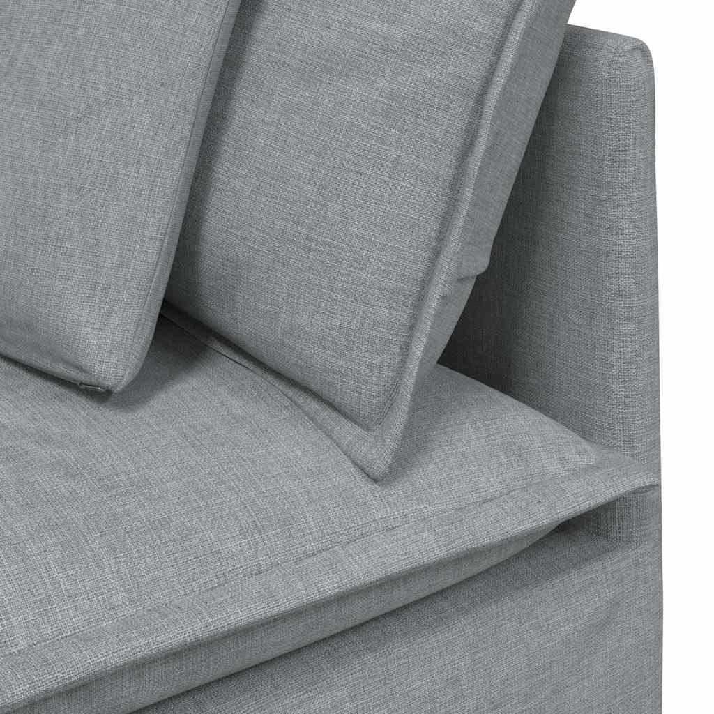 vidaXL Modulares Sofa mit Kissen Stoff Hellgrau