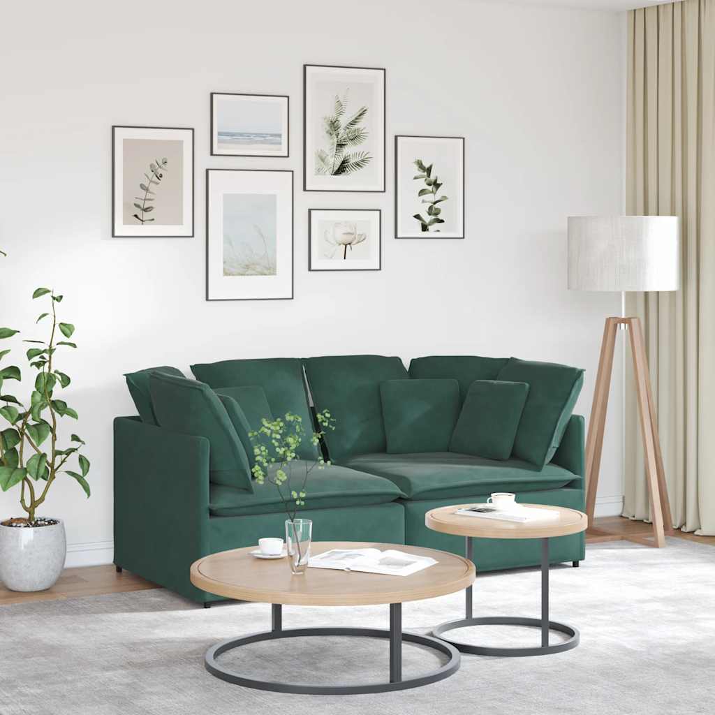 vidaXL Modulares Sofa mit Kissen Samt Hellgrau