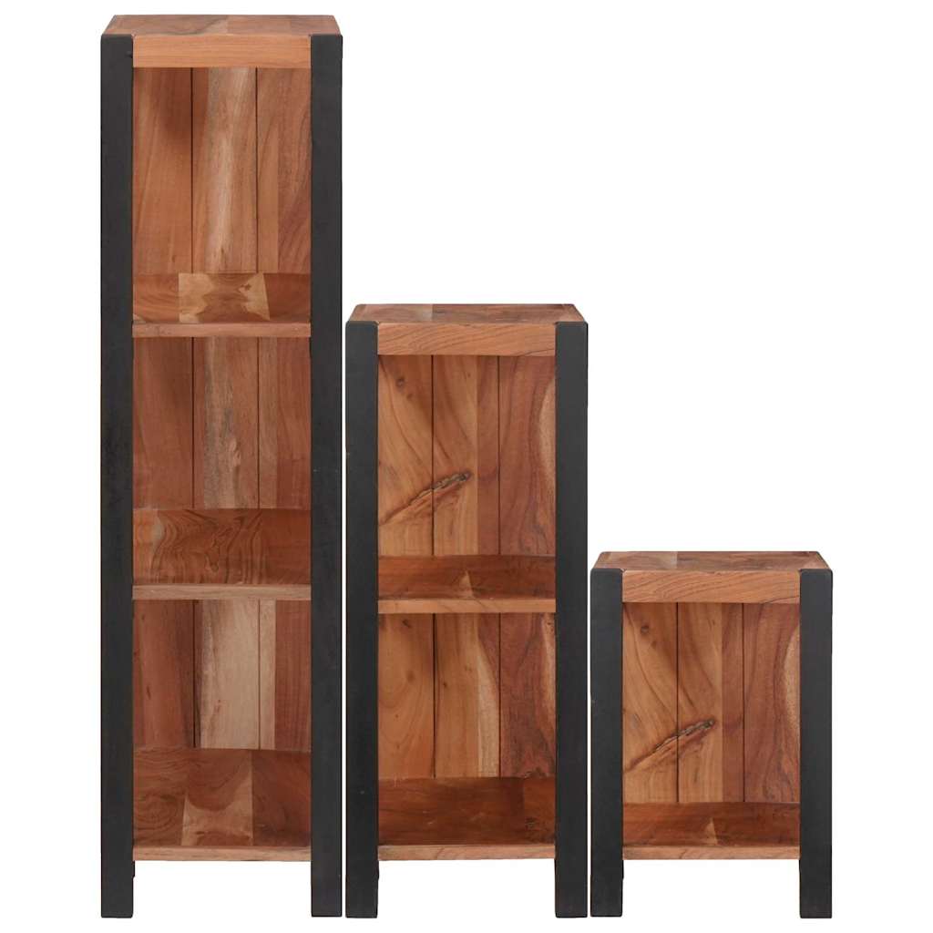 vidaXL Bücherregal 3 pcs Braun 50 x 30 x 110 cm Massivholz Akazie