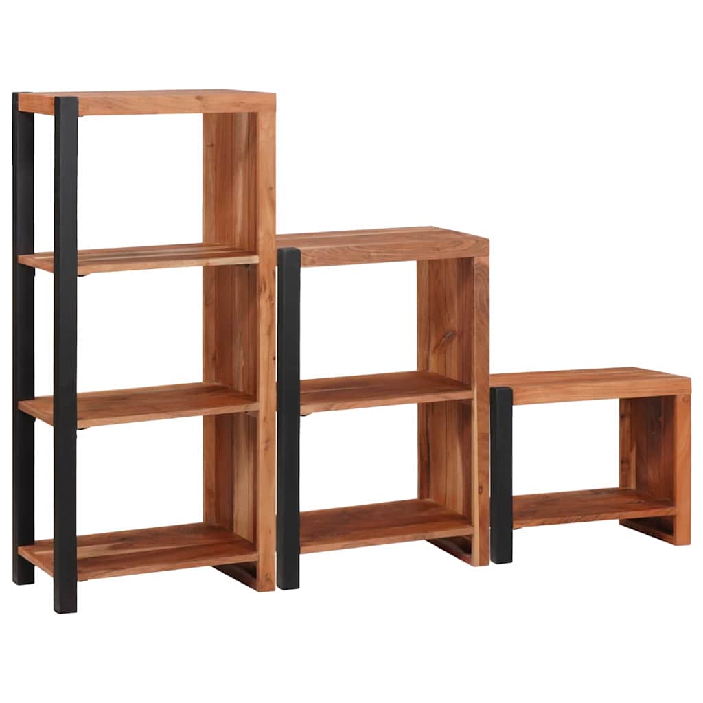 vidaXL Bücherregal 3 pcs Braun 50 x 30 x 110 cm Massivholz Akazie