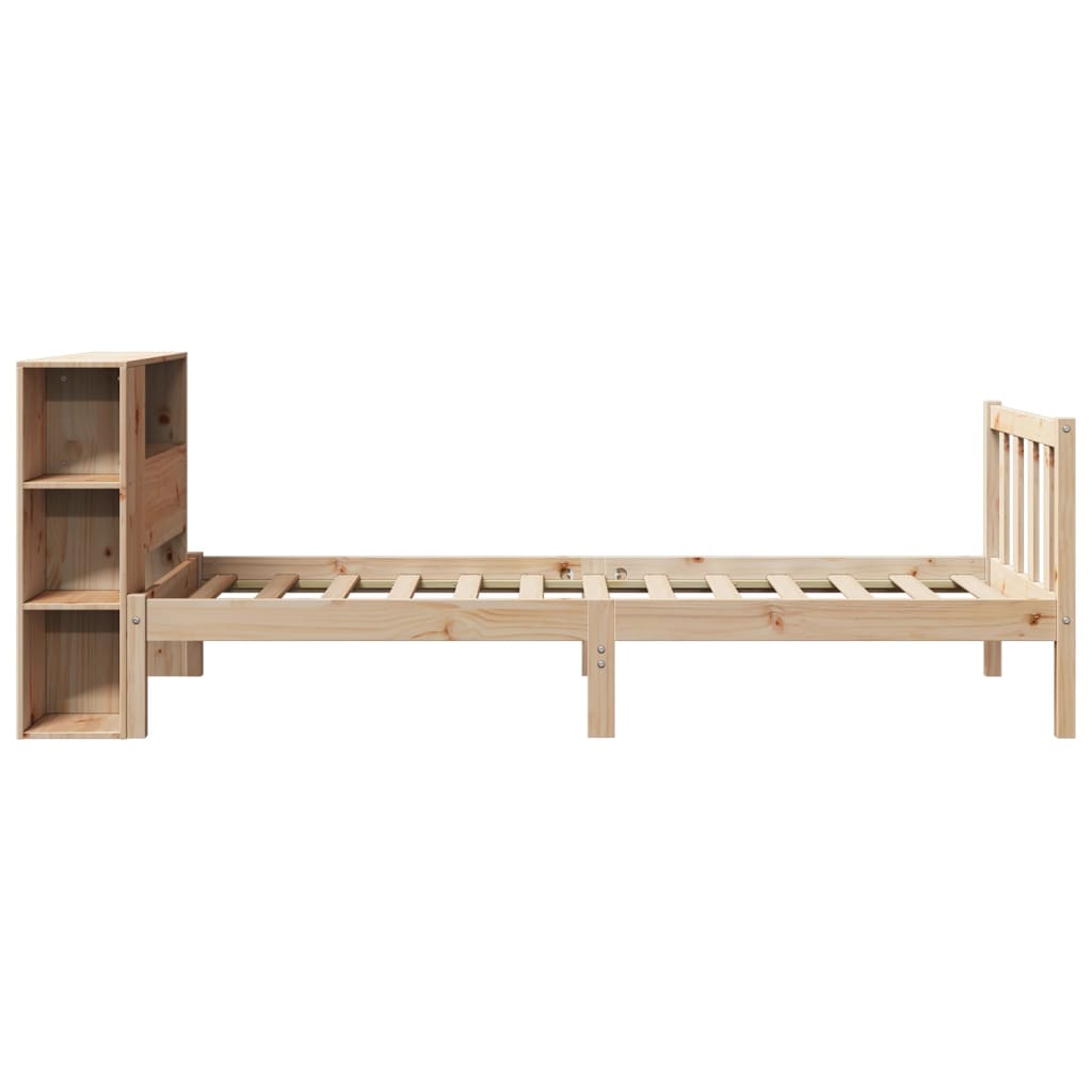 Bücherregalbett ohne Matratze 75x190 cm Massivholz Kiefer