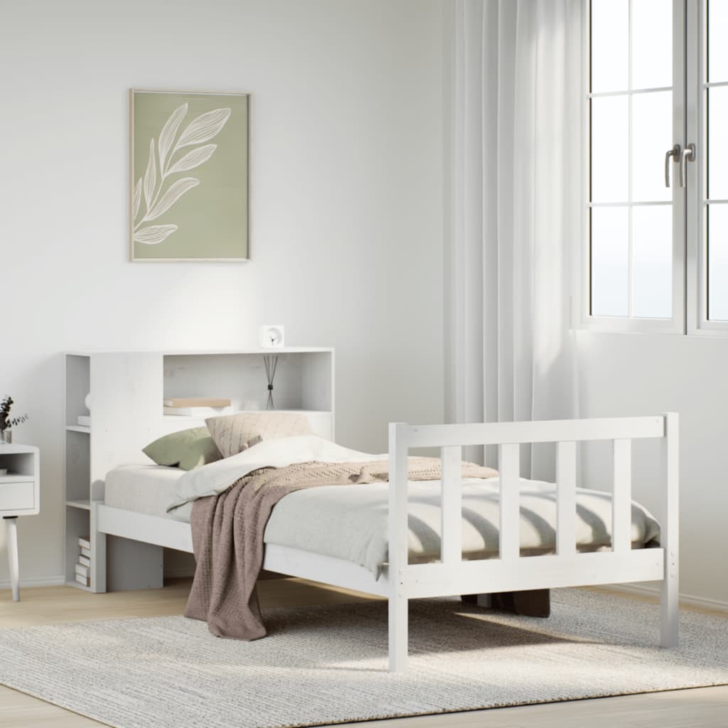 Bücherregalbett ohne Matratze 75x190 cm Massivholz Kiefer