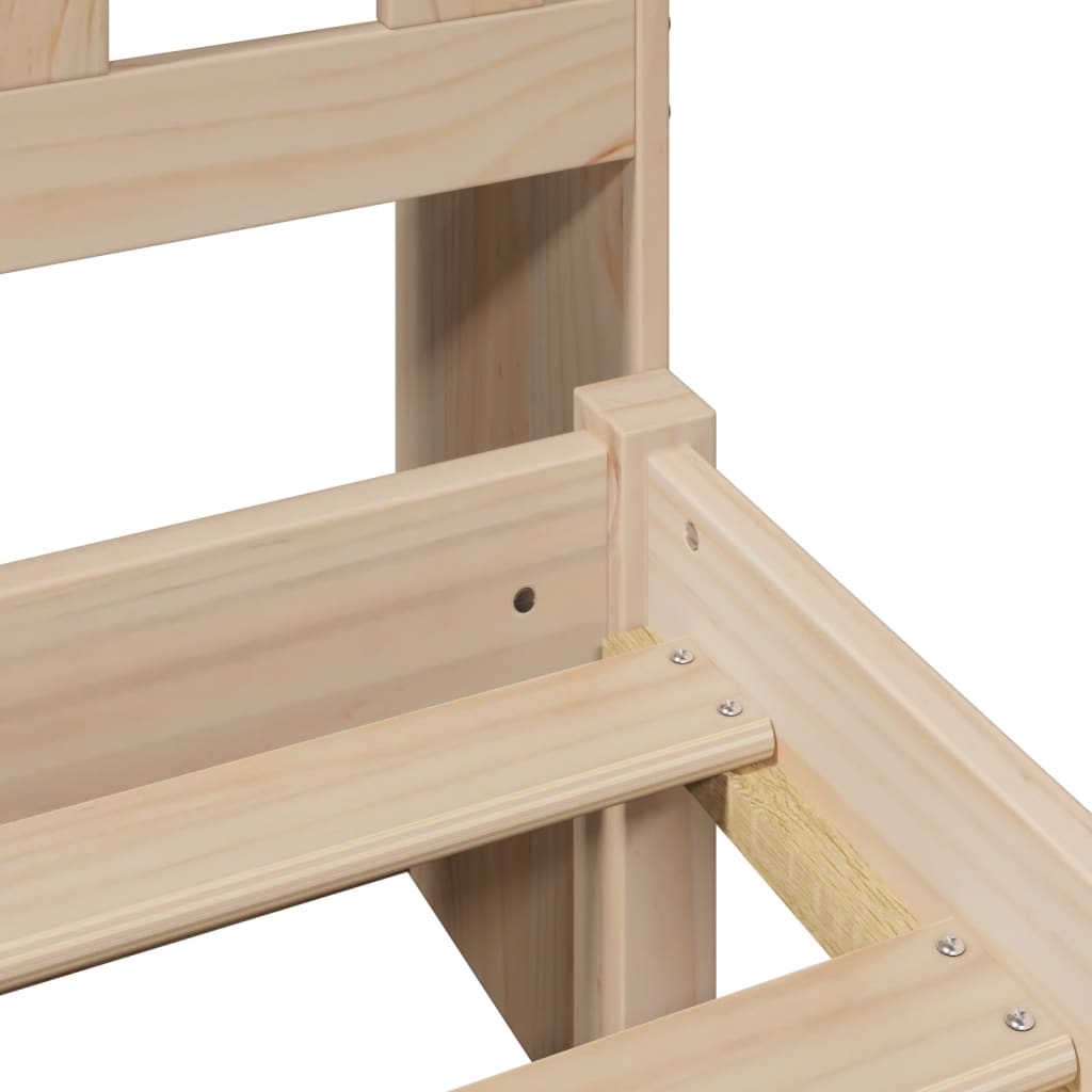 vidaXL Bücherregalbett ohne Matratze 75x190 cm Massivholz Kiefer