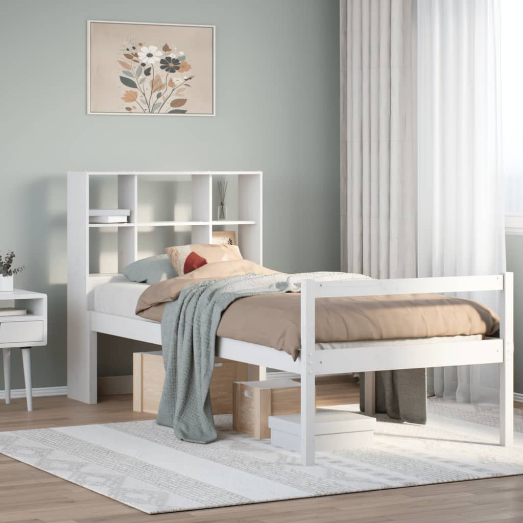 vidaXL Massivholzbett mit Regal ohne Matratze 90x190 cm Kiefer