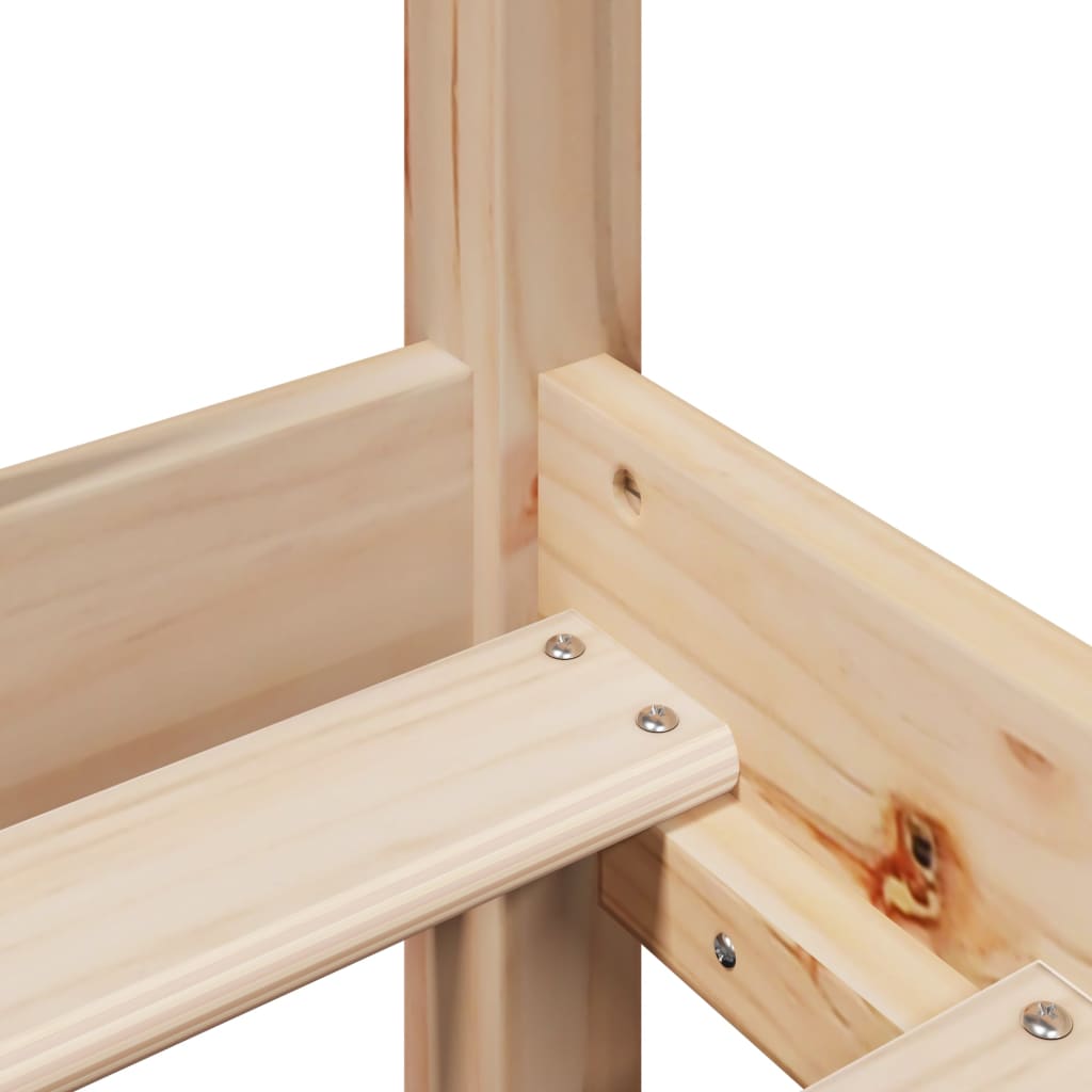 vidaXL Massivholzbett mit Regal ohne Matratze 120x190 cm Kiefernholz