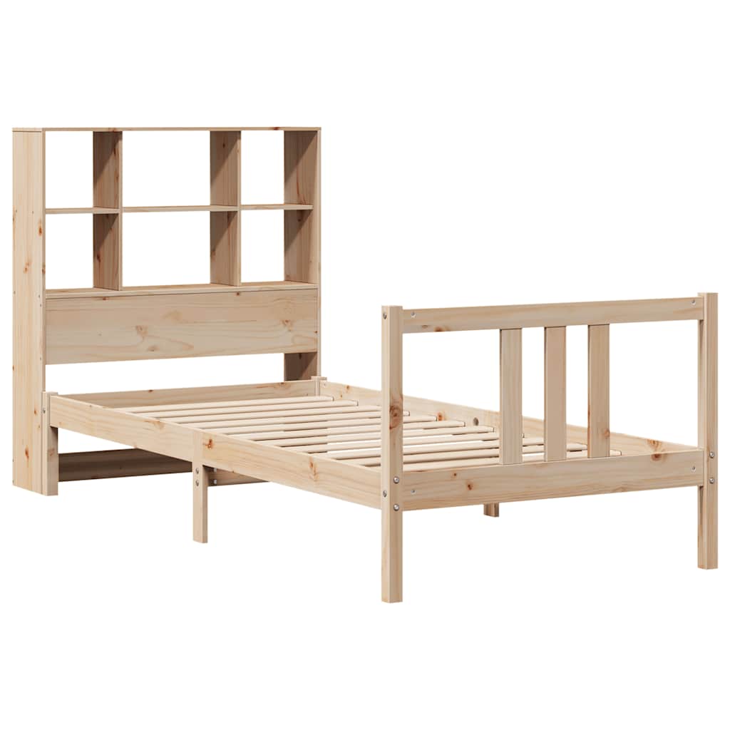 vidaXL Massivholzbett mit Regal ohne Matratze 90x190 cm Kiefernholz