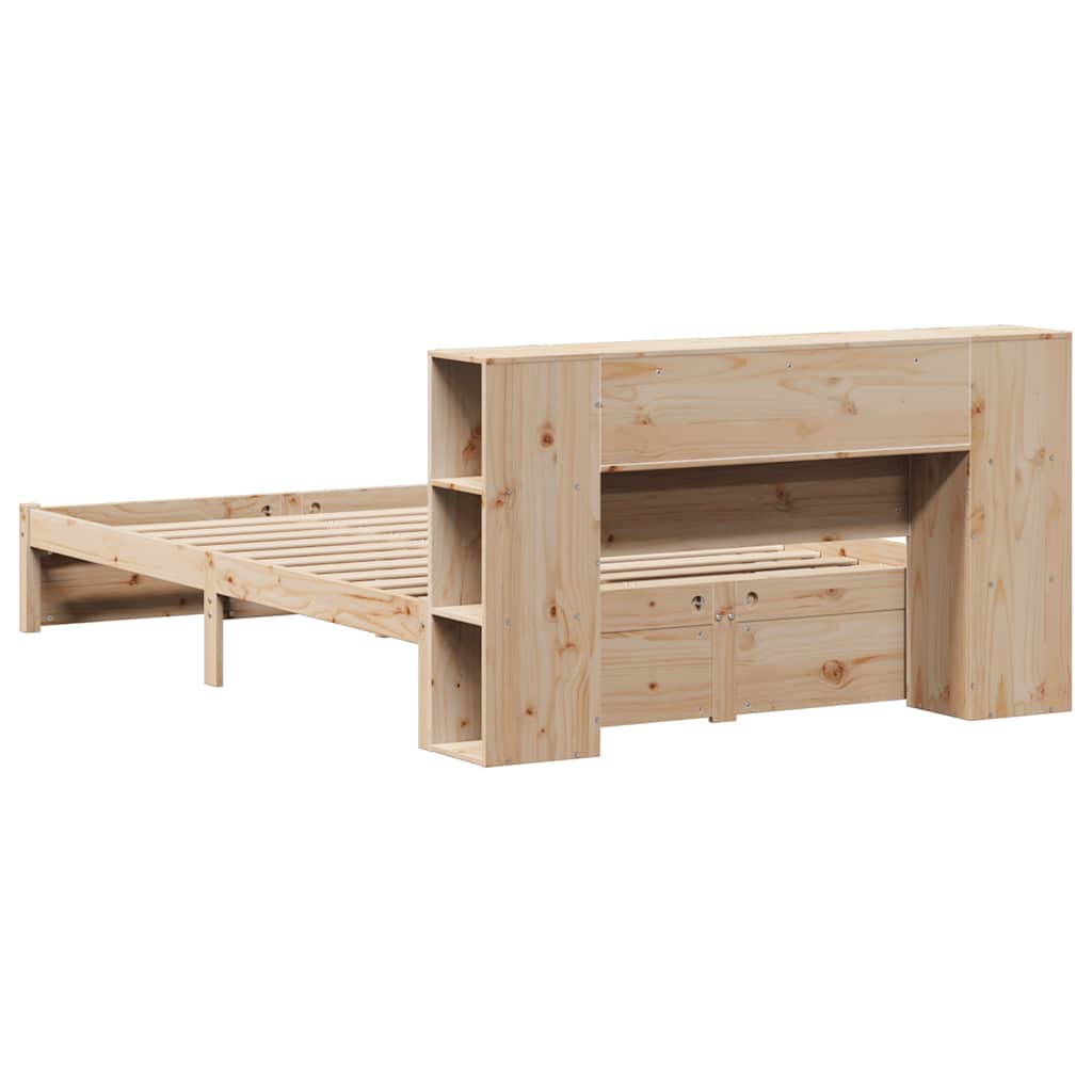 vidaXL Massivholzbett mit Regal ohne Matratze 140x190 cm Kiefernholz
