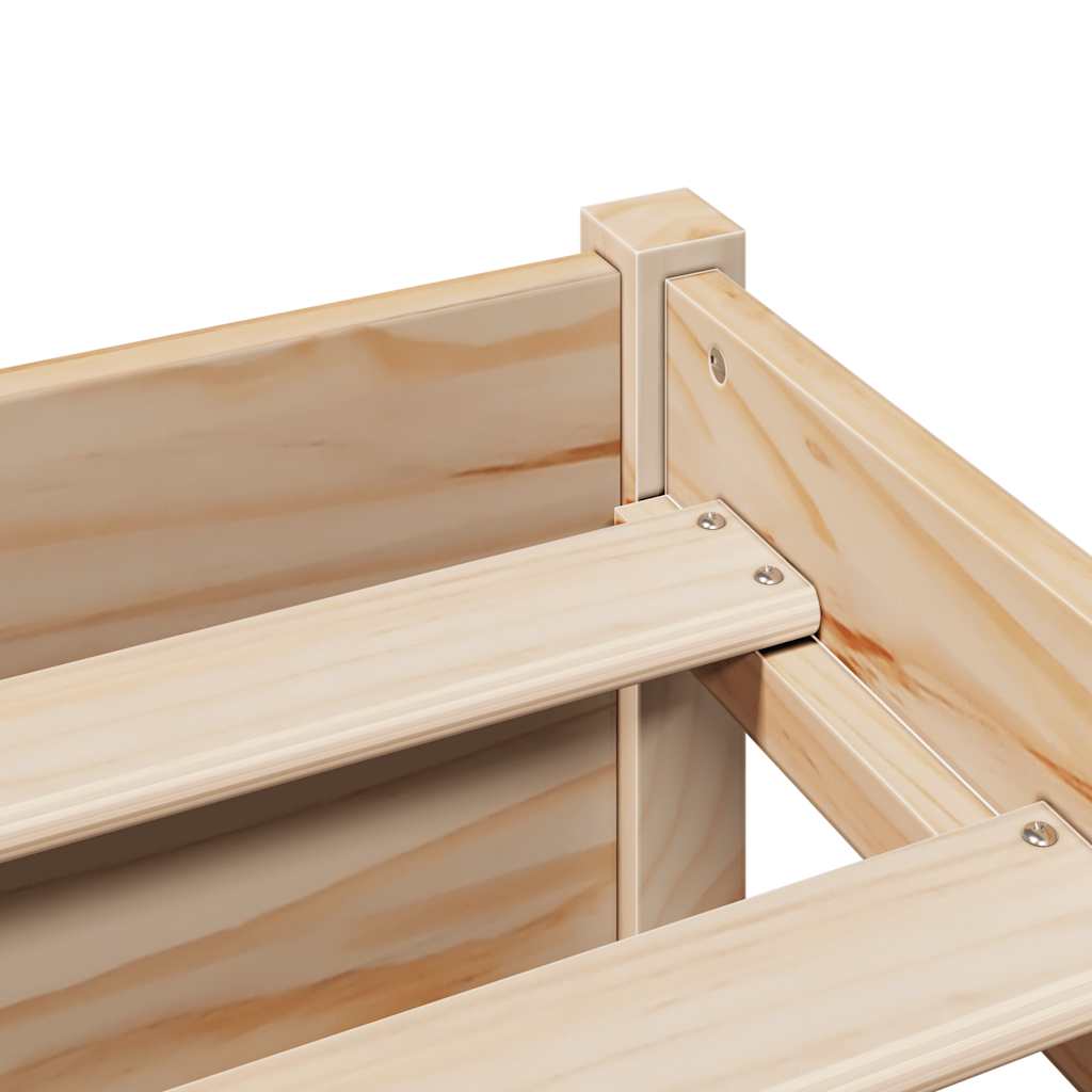 vidaXL Massivholzbett mit Regal ohne Matratze 140x190 cm Kiefernholz