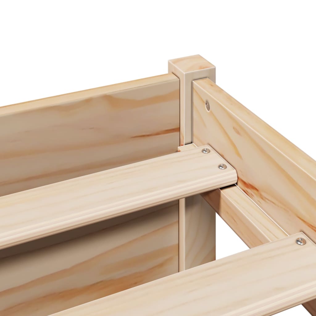 vidaXL Massivholzbett mit Regal ohne Matratze 90x190 cm Kiefernholz