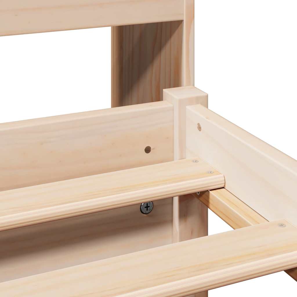 vidaXL Bücherregalbett ohne Matratze 75x190 cm Massivholz Kiefer