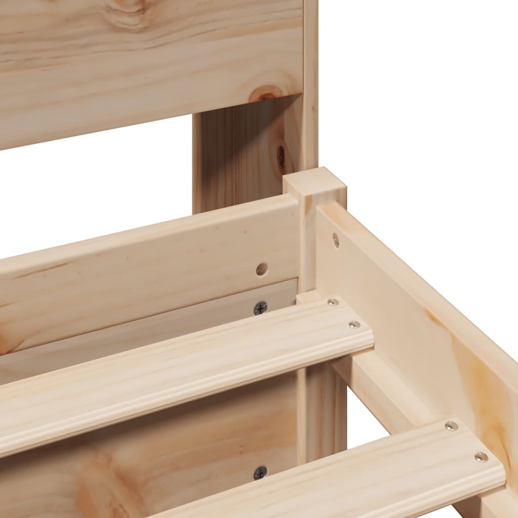 vidaXL Bücherregalbett ohne Matratze 75x190 cm Massivholz Kiefer