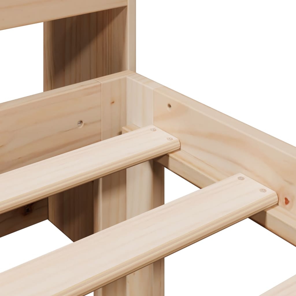 vidaXL Bücherregalbett ohne Matratze 75x190 cm Massivholz Kiefer