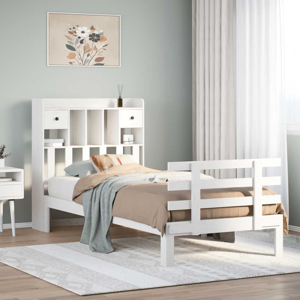 vidaXL Bücherregalbett ohne Matratze 75x190 cm Massivholz Kiefer