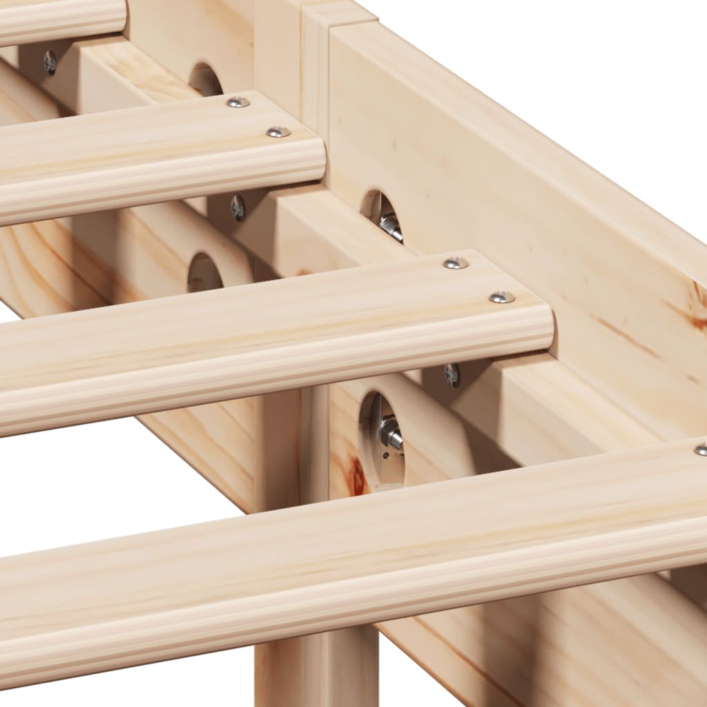 vidaXL Massivholzbett mit Regal ohne Matratze 200x200 cm Kiefer