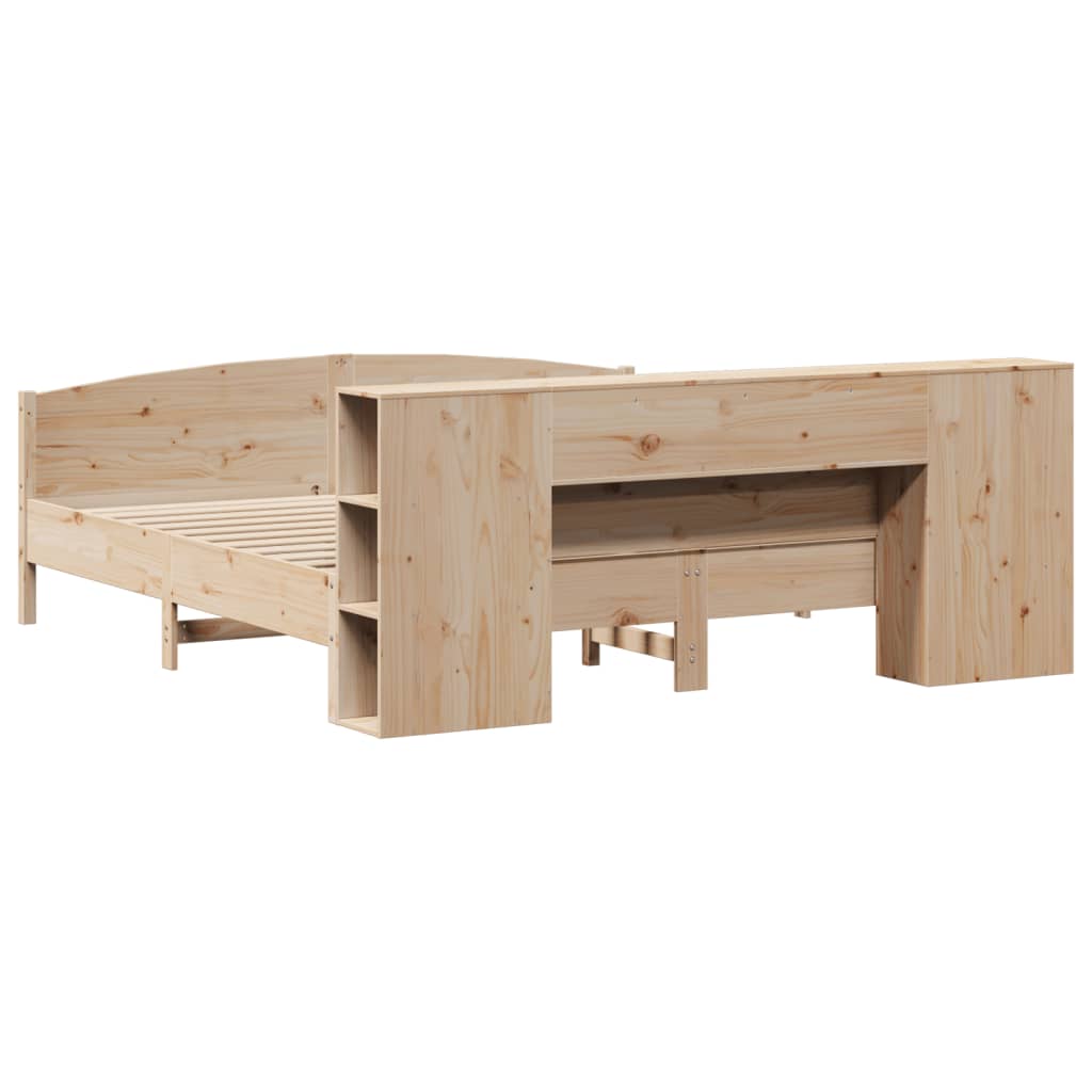 vidaXL Massivholzbett mit Regal ohne Matratze 200x200 cm Kiefer