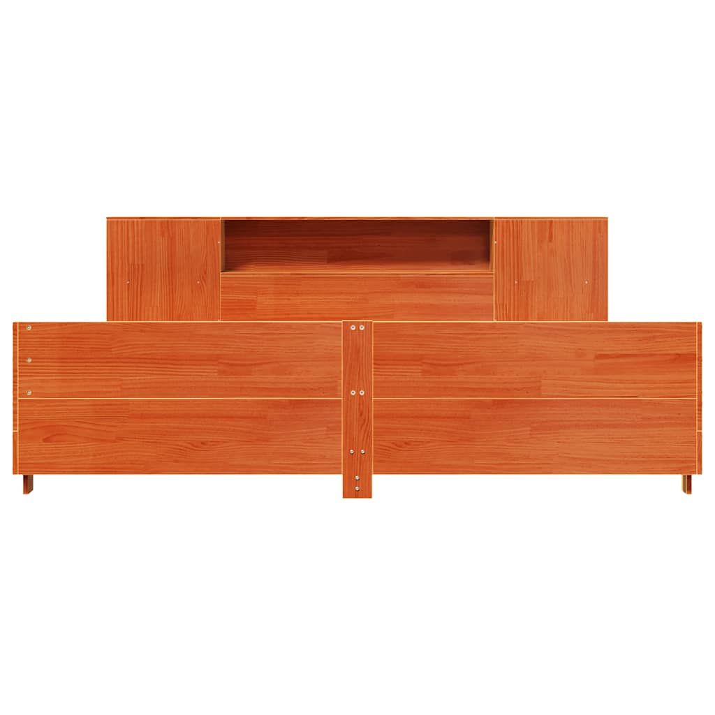 vidaXL Massivholzbett ohne Matratze Wachsbraun 200x200 Kiefernholz