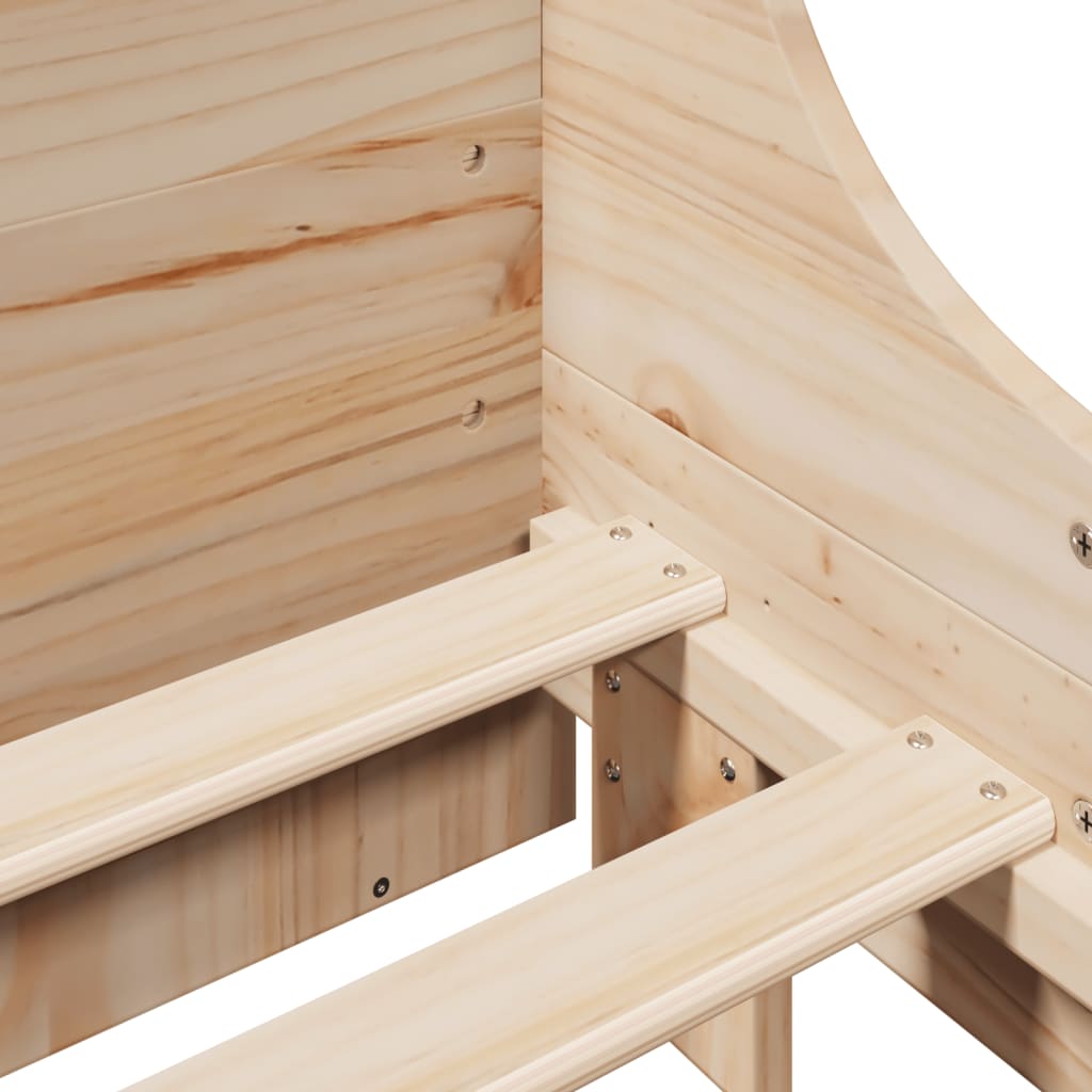 vidaXL Massivholzbett mit Regal ohne Matratze 200x200 cm Massivholz