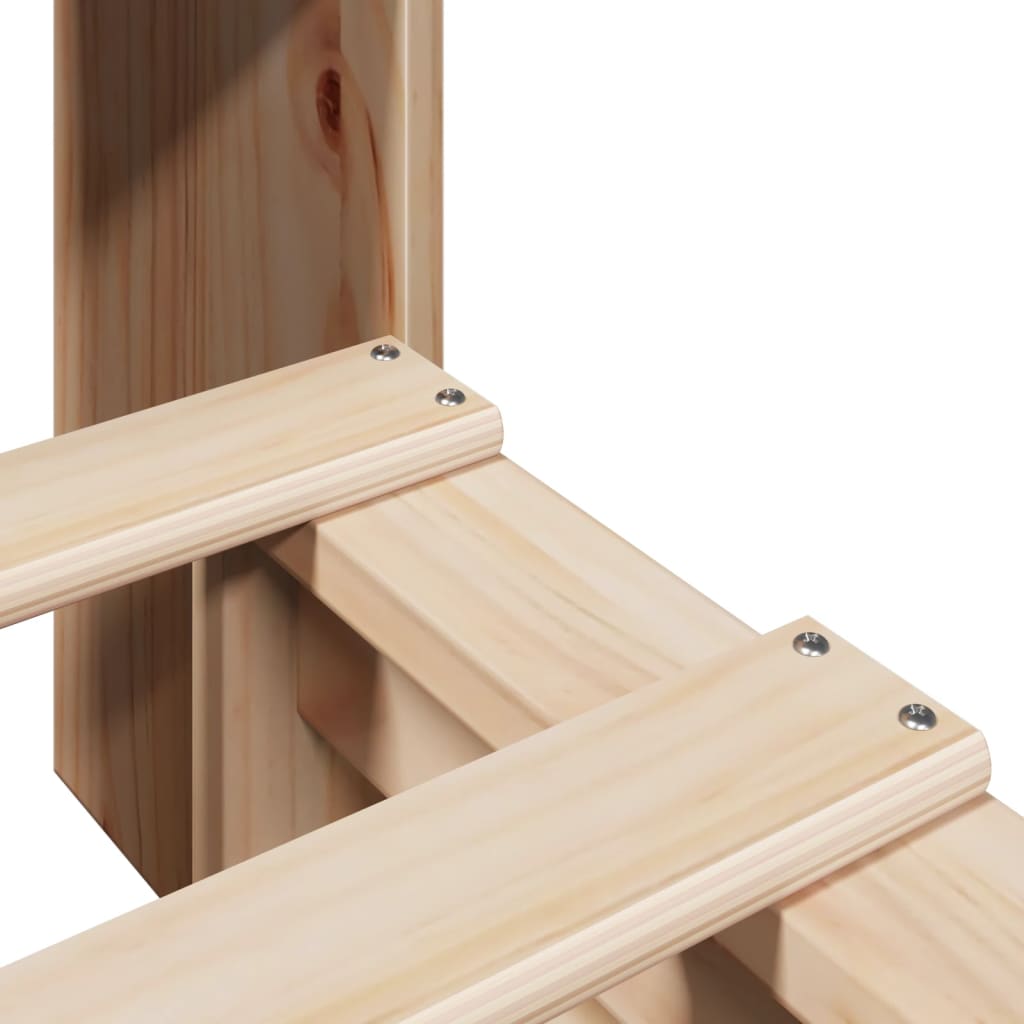 vidaXL Massivholzbett mit Regal ohne Matratze 90x200 cm Massivholz