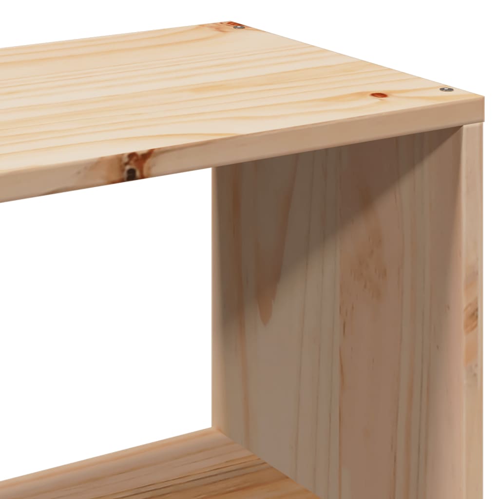 vidaXL Massivholzbett mit Regal ohne Matratze 90x200 cm Massivholz