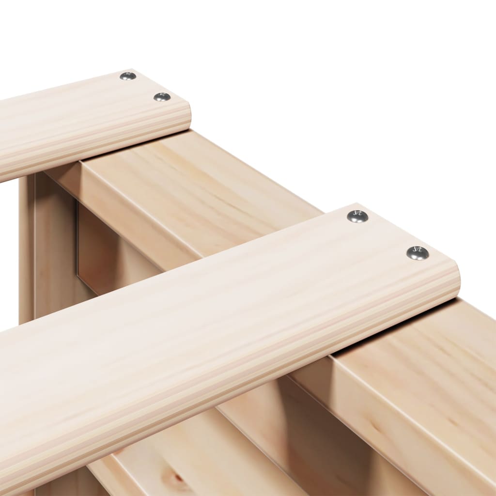 vidaXL Massivholzbett mit Regal ohne Matratze 90x200 cm Kiefer