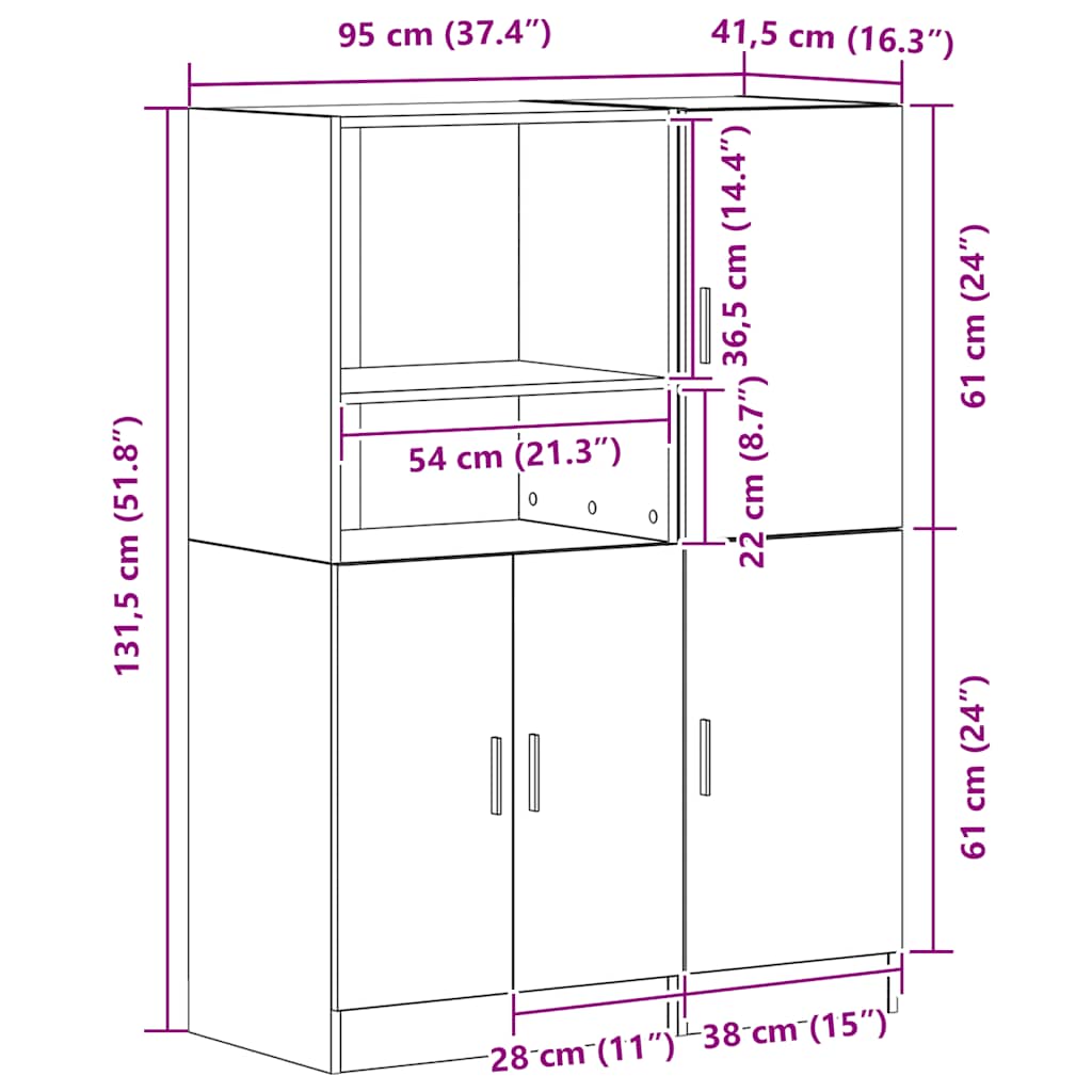 vidaXL 2-tlg. Küchenschrank-Set Weiß Holzwerkstoff