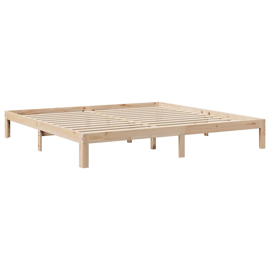 vidaXL Massivholzbett mit Regal ohne Matratze 200x200 cm Kiefernholz