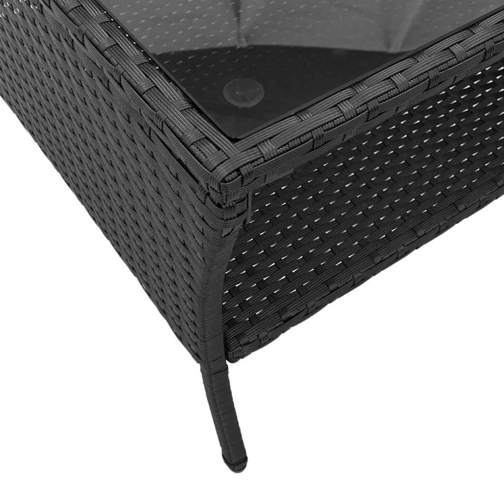 6-tlg. Garten-Sofagarnitur mit Kissen Schwarz Poly Rattan