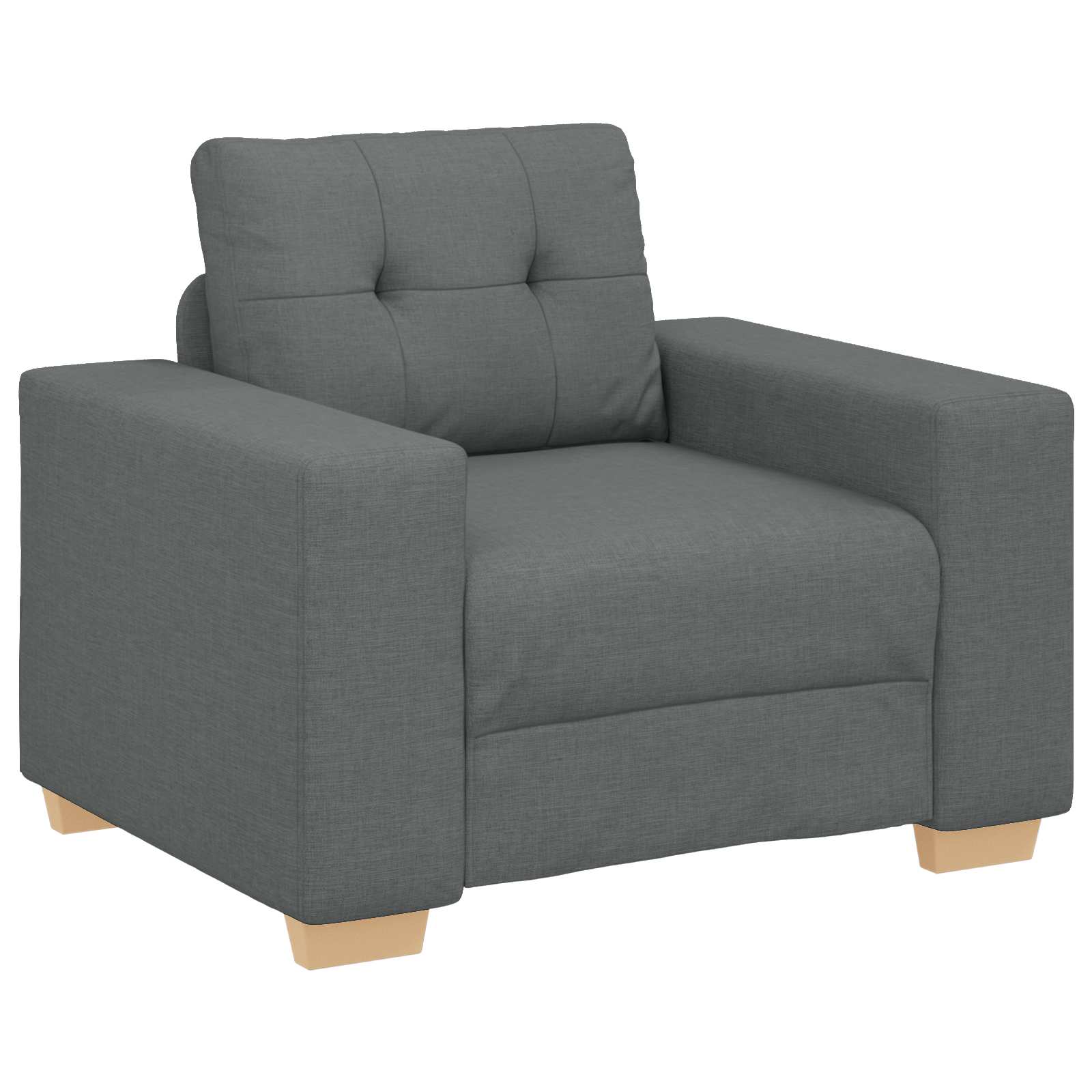 vidaXL Sofa 3 pcs Dunkelgrau Stoff