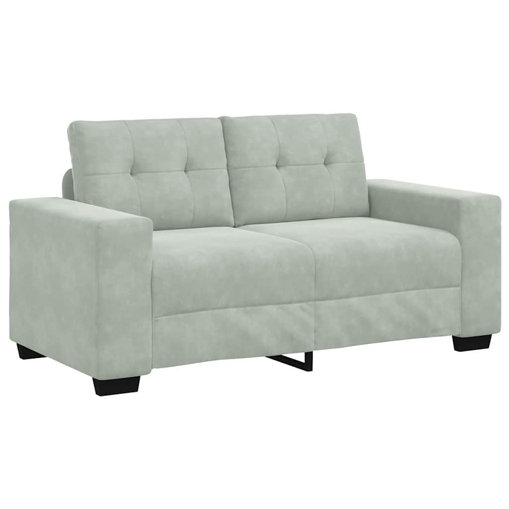 vidaXL Sofa 3 pcs Hellgrau Samt
