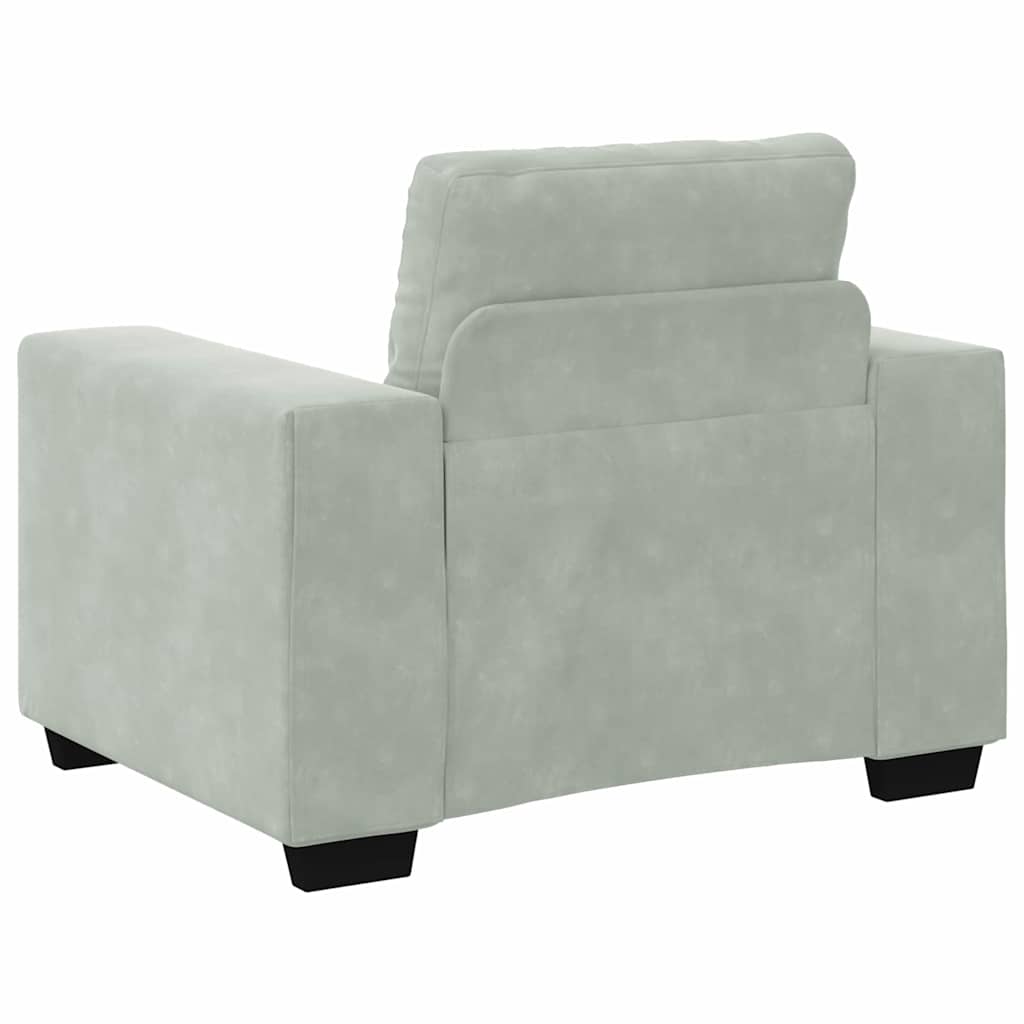 vidaXL Sofa 3 pcs Hellgrau Samt