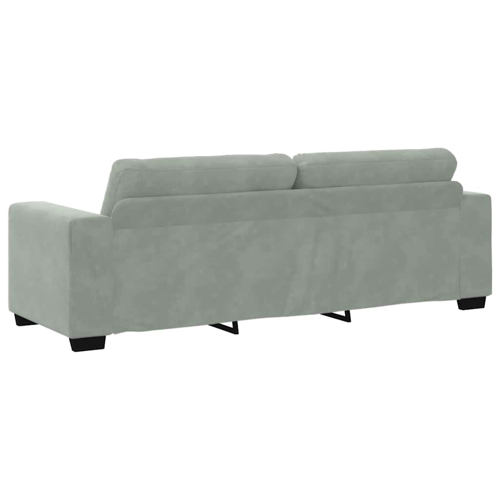 vidaXL Sofa 3 pcs Hellgrau Samt