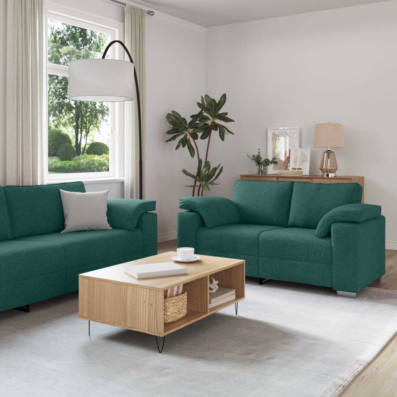 vidaXL Sofa 3 pcs Hellgrau Stoff