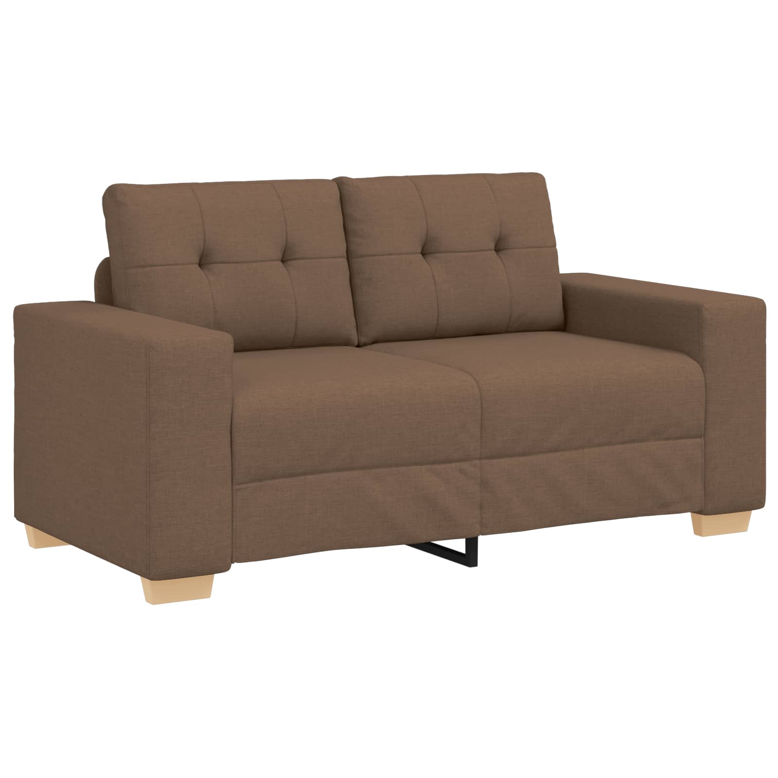 vidaXL Sofa 2 pcs Braun Stoff